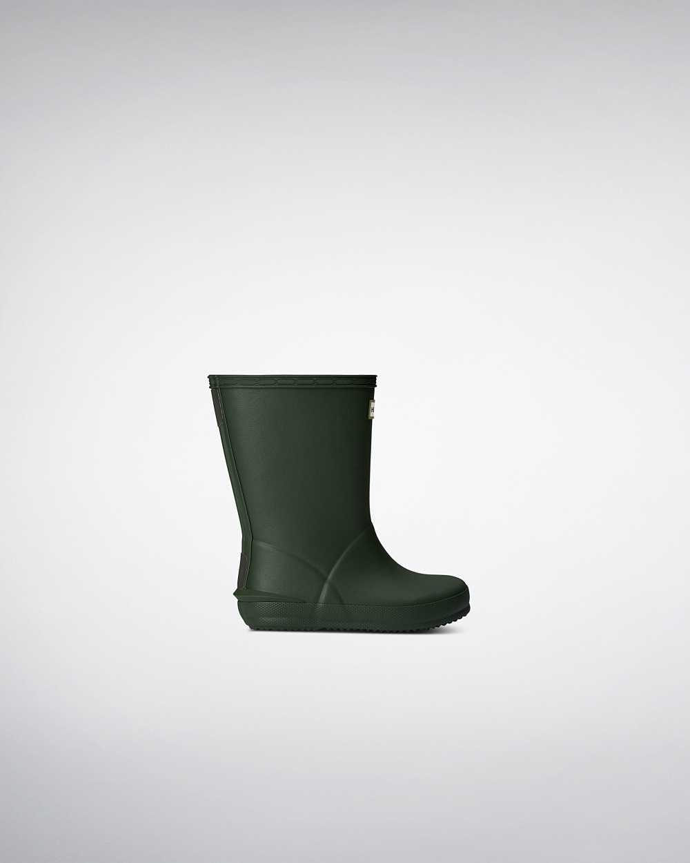 Hunter Kids First Norris Short Wellington Boots Green,RZFX94021